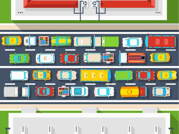 Traffic Jam Top View Poster — Διανυσματικό Αρχείο