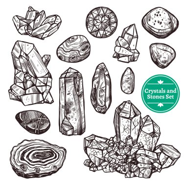 Crystals And Stones Set clipart