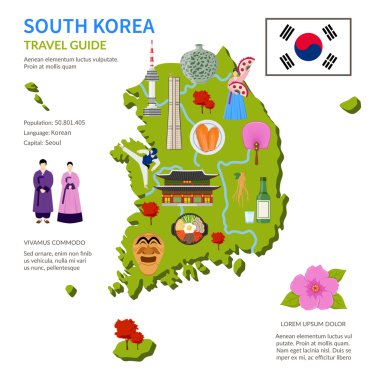 Güney Kore Seyahat Rehberi Infographic Poster  