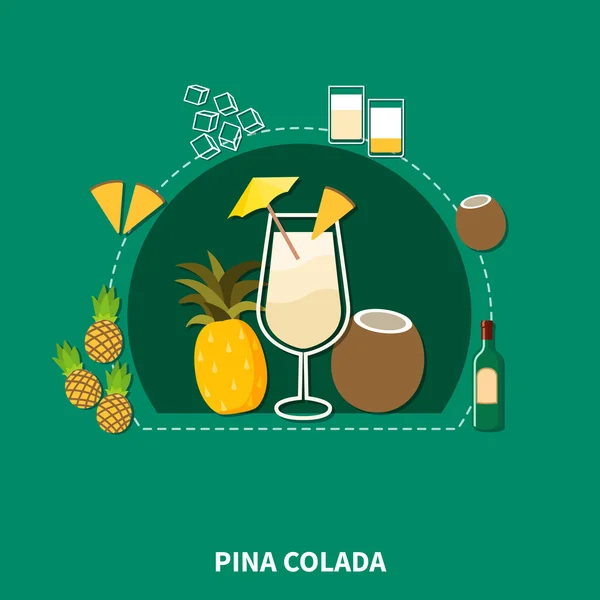 Modèle de recette de cocktail — Image vectorielle