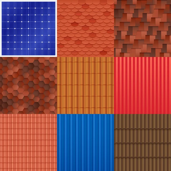 Huis dak Tile Set — Stockvector