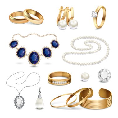 Jewelry Accessories Realistic Set clipart