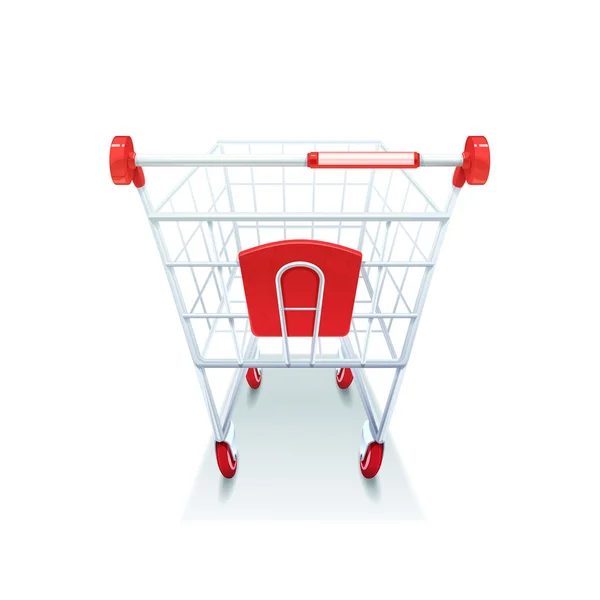 Supermarket Grocery Shopping Cart Realistic Image — Stockový vektor