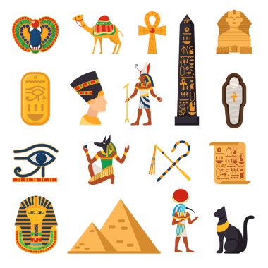 Mısır turistik Icons Set 