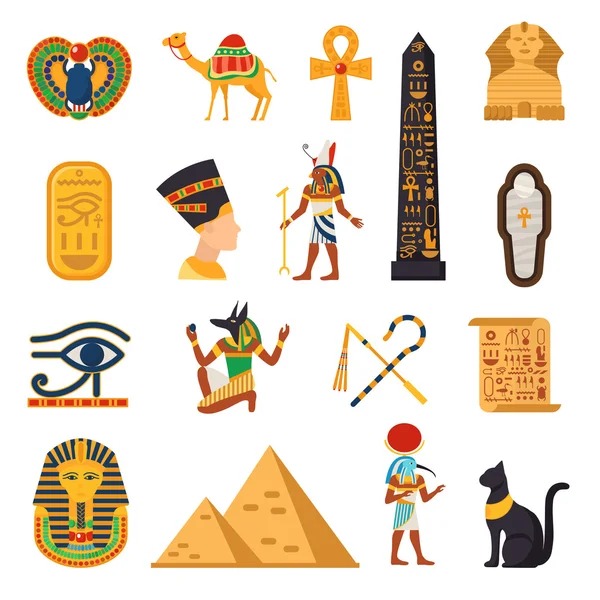 Egypt Touristic Icons Set — Stockový vektor