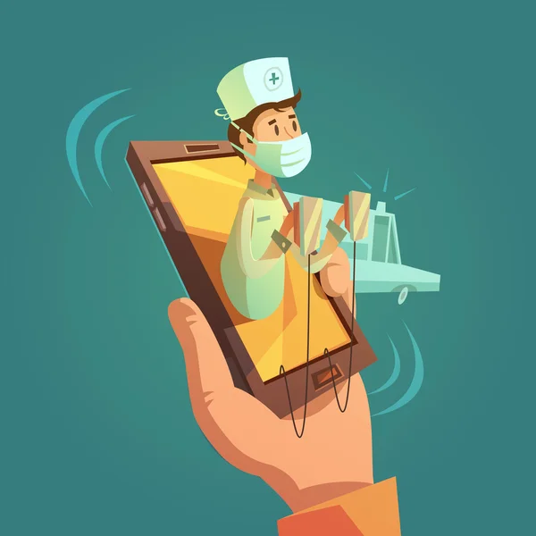 Mobil Online doktor kavramı — Stok Vektör