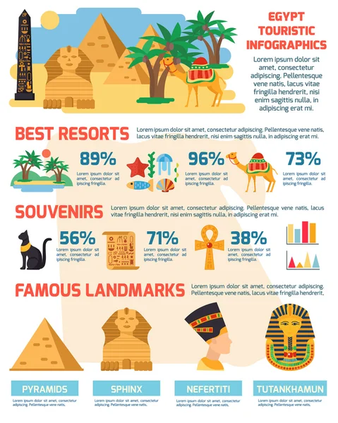 Égypte Infographie Set — Image vectorielle