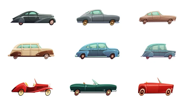 Conjunto de coche retro — Vector de stock