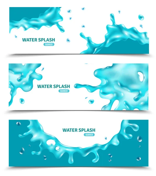 Abstract Water Blue Splashes Banners — Stock Vector