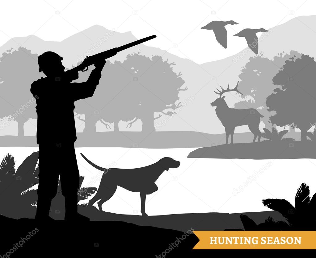 Hunting Silhouette Illustration