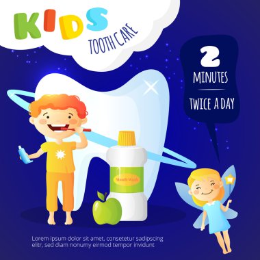 Çocuklar diş bakımı Poster