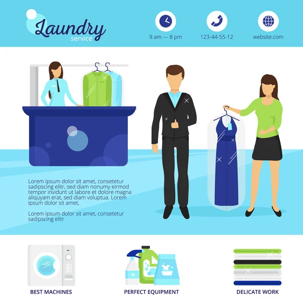 Obrázek služby prádelny — Stockový vektor