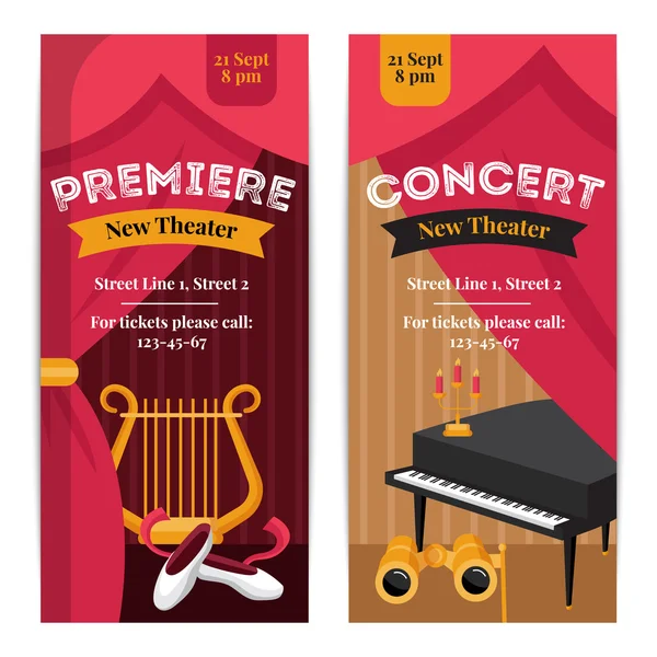 Theater Poster Banners Set — Stockvector