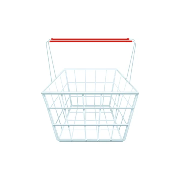 Supermarket Grocery Shopping Basket Realistic Image — Stock Vector