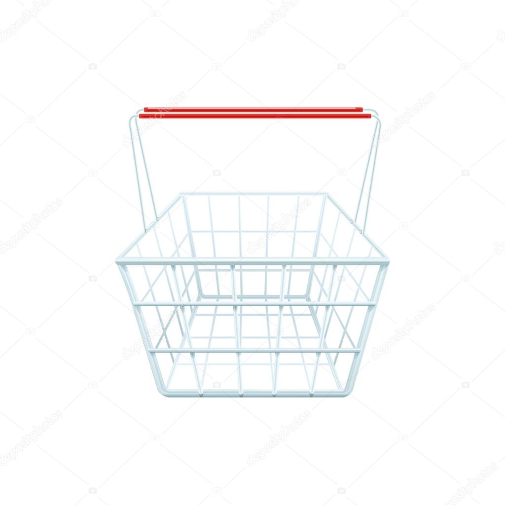 Supermarket Grocery Shopping Basket Realistic Image 