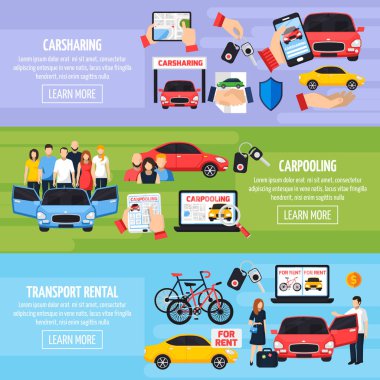 Carsharing afiş kümesi 