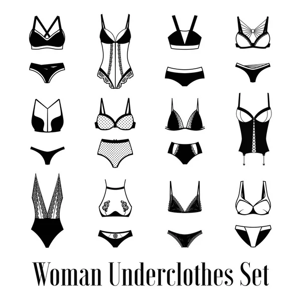 Donna biancheria intima Immagini Set — Vettoriale Stock