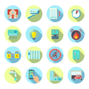 Akıllı evin etrafında Icons Set 
