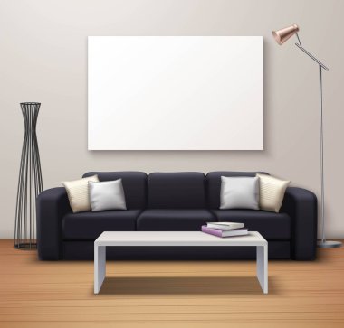 Modern iç Mockup gerçekçi Poster