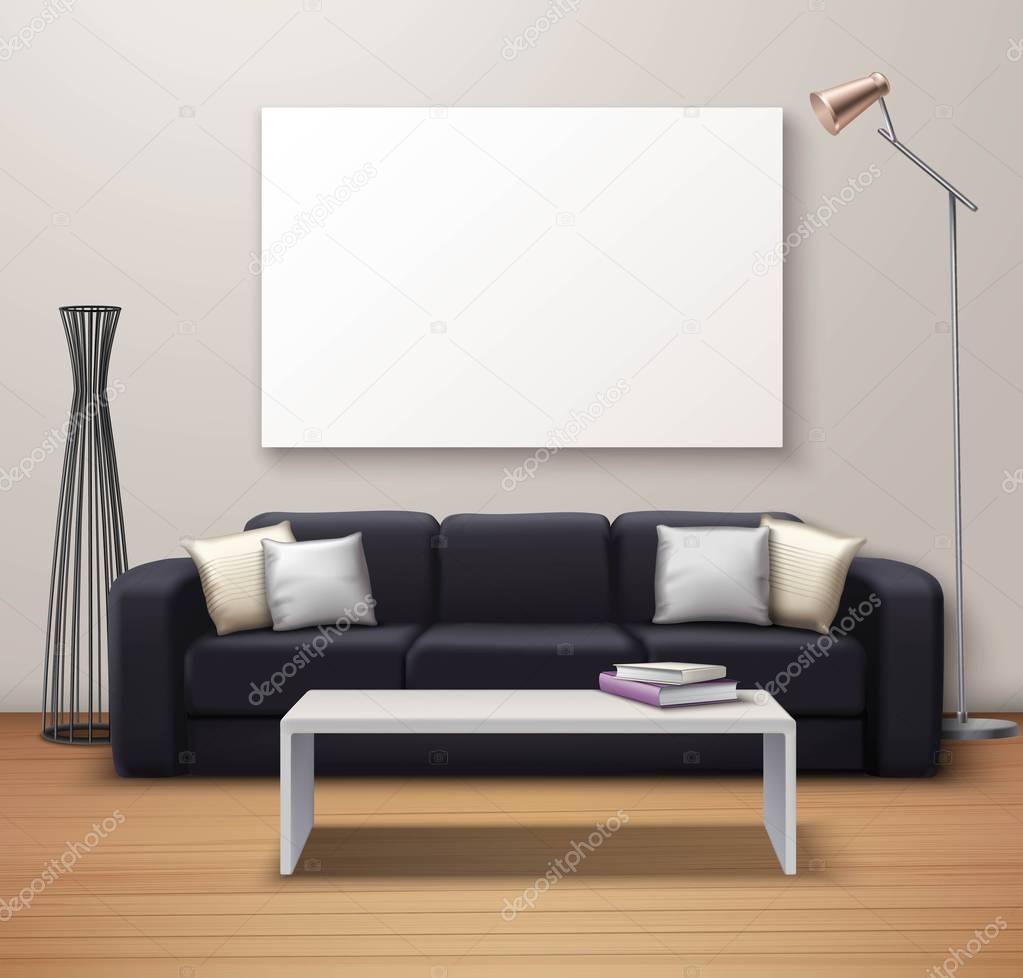 Modern  Interior Mockup Realistic Poster