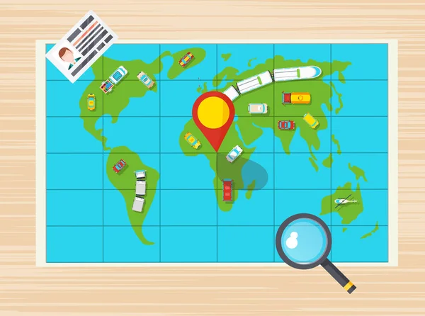 Top View Mapa de transporte —  Vetores de Stock