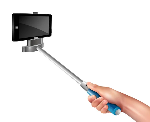 Hand met de Selfie Stick — Stockvector