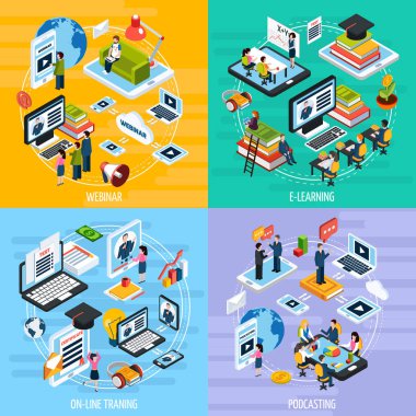 Webinar kavramı Icons Set 