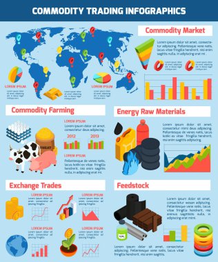 Commodity Trading Infographic Set  clipart