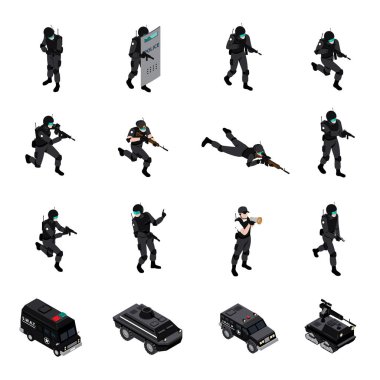 Özel Silahlar birim izometrik Icons Collection 