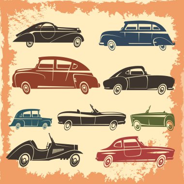 Retro araba modelleri Vintage tarzı koleksiyonu 