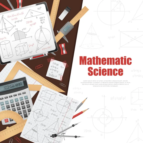 Matematické vědy pozadí plakátu — Stockový vektor