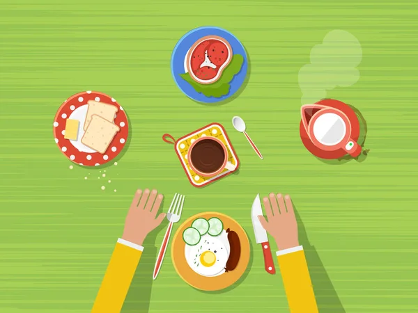 Kitchen Top View Poster — Stock Illustration Kitchen Top View Poster Stock Illustration