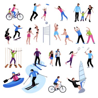 Etkin boş insanlar Icons Set