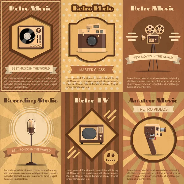 Cartel de dispositivo retro — Vector de stock