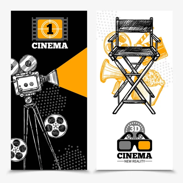 Banners verticales de cine — Vector de stock