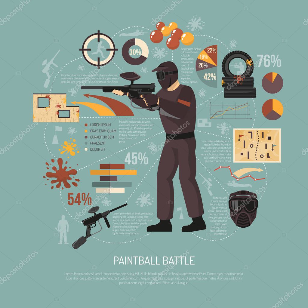 Пэйнтбольная Битва Векторное Изображение ©macrovector 129864226