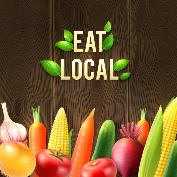 Cartaz de legumes agrícolas Eco — Vetor de Stock