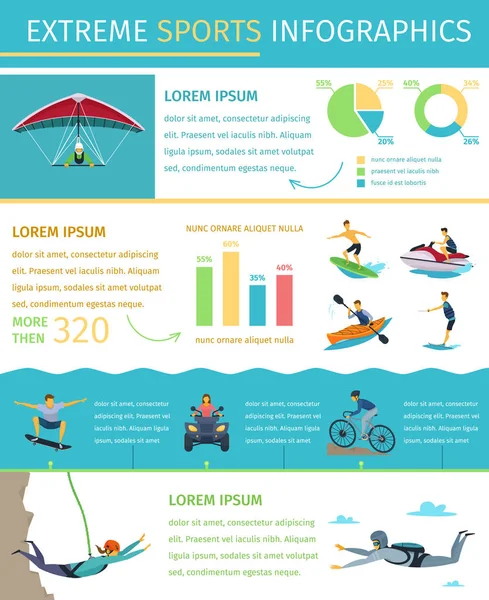 Extreme Sport styl życia płaskie Infographic plakat — Wektor stockowy