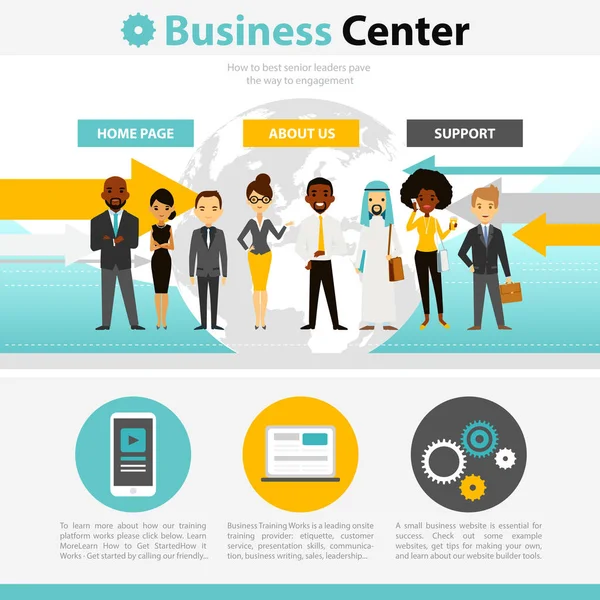 Treinamento de Negócios Web Page Infográficos —  Vetores de Stock