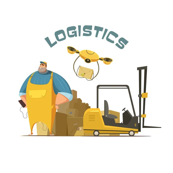 Ilustrasi Konsep Logistik - Stok Vektor