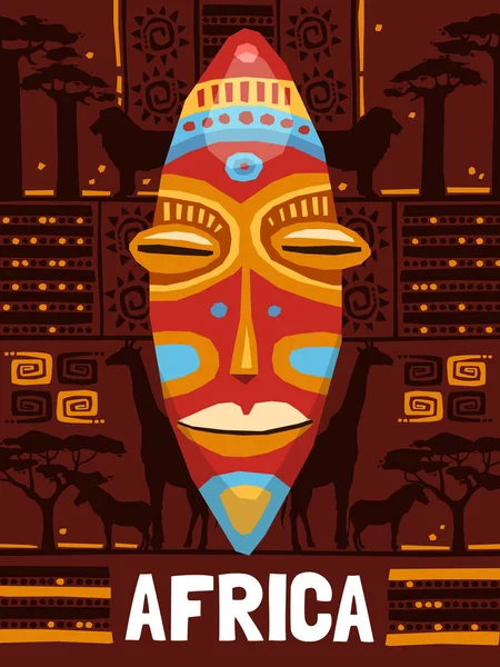Modèle de masque ethnique tribal — Image vectorielle