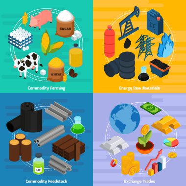 Commodity Concept Icons Set clipart