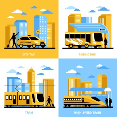 City Transportation 2x2 Design Concept clipart