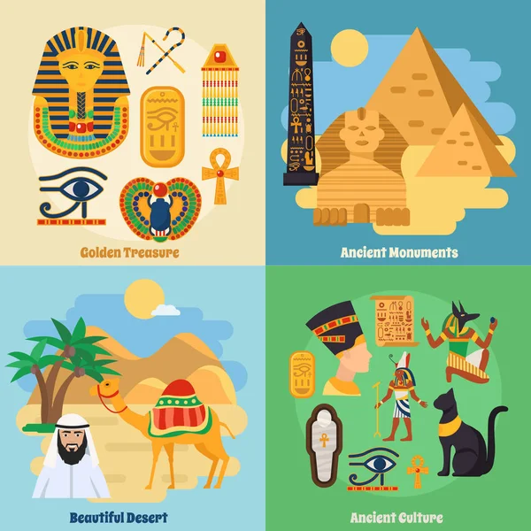 Egypte Concept Icons Set — Stockvector