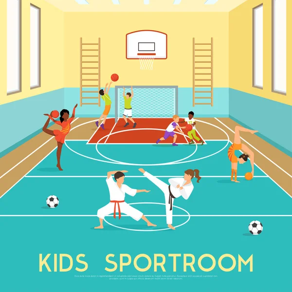 Çocuklar Sportroom posteri — Stok Vektör