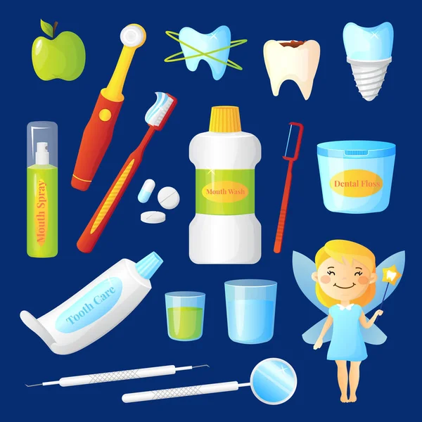 Zahnpflege-Set — Stockvektor