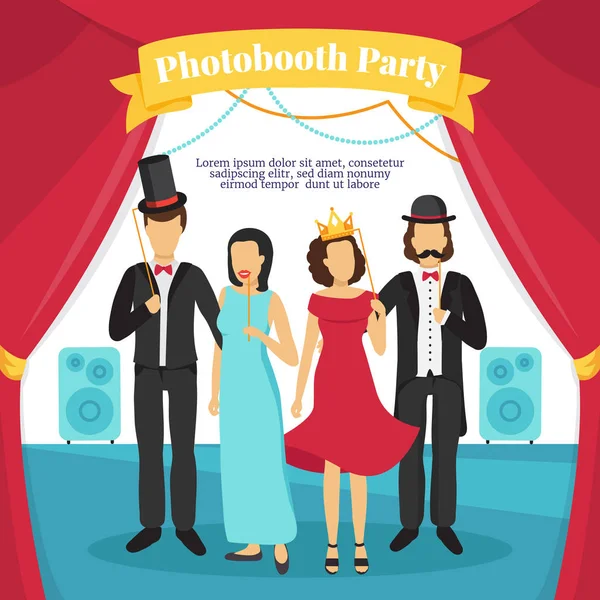 Photo Booth Party Illustration — Stock Vector