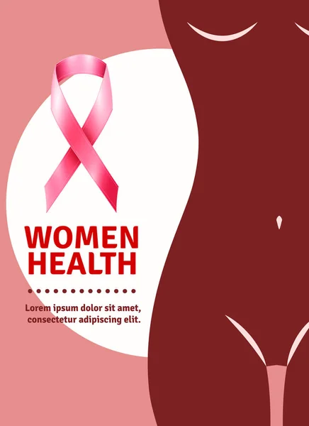 Manifesto di sensibilizzazione sul cancro al seno — Vettoriale Stock