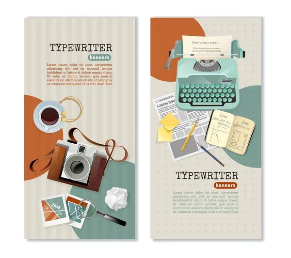 Journalist Typewriter verticale Banners — Stockvector