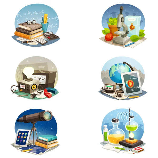 Science-Cartoon-Set — Stockvektor